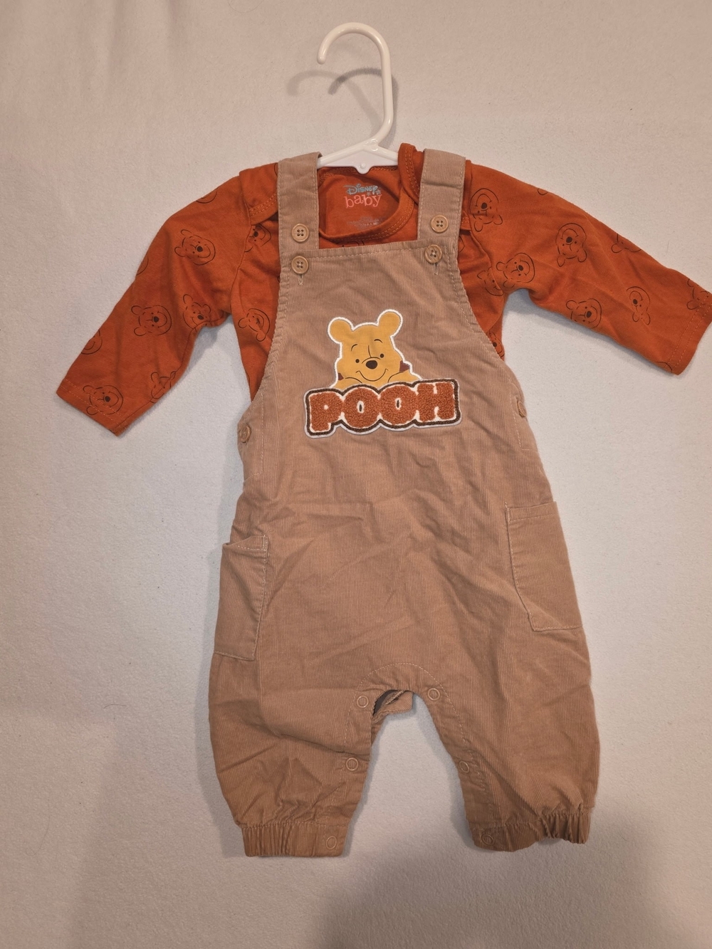 Disney Winnie the Pooh Tan Overalls with Orange Shirt - Kids Bottoms